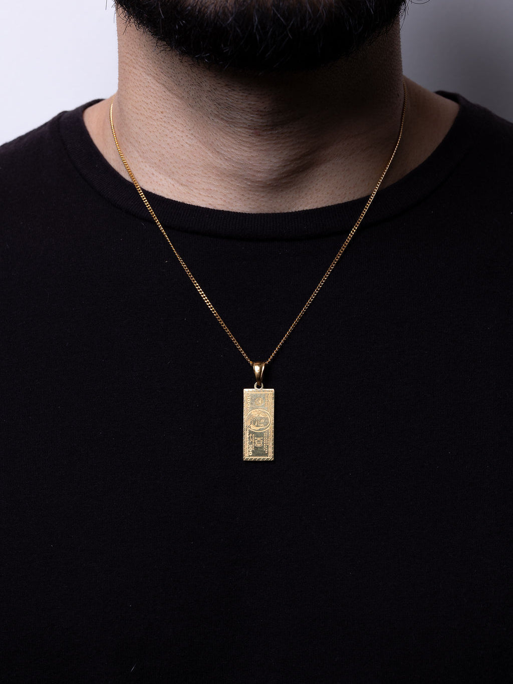 Cadena Cubana 50 cm x 2 mm Dije Dólar| Enchape en Oro 18K