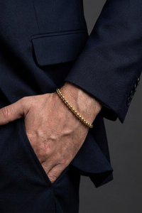 Pulsera Balines 4mm Oro Laminado 18K