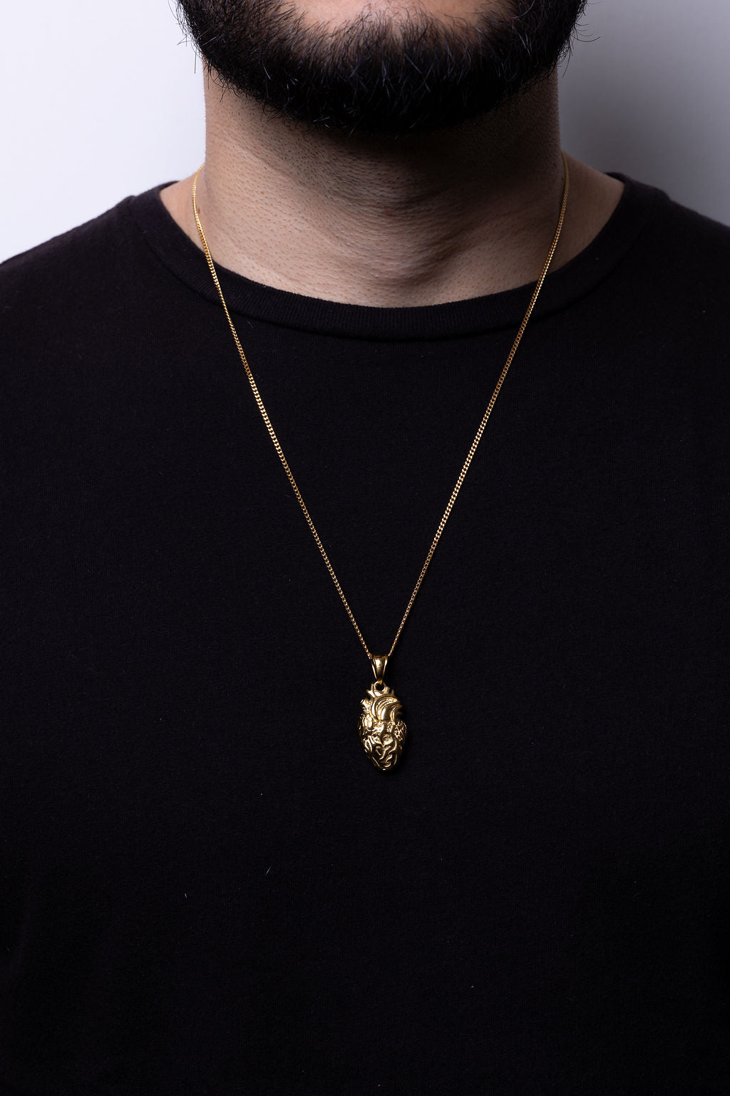 Cadena Cubana 60 cm x 2 mm Dije Corazón| Enchape en Oro 18K