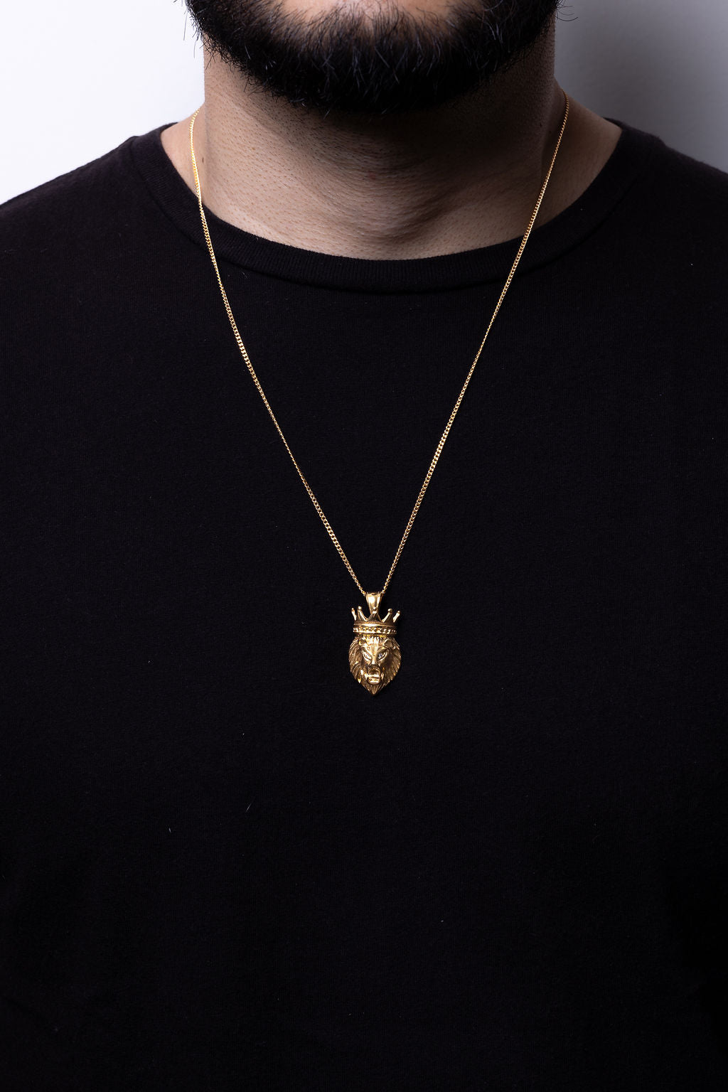 Cadena Cubana 60 cm x 2 mm Dije León| Enchape en Oro 18K