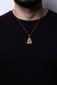 Cadena Cubana 50 cm x 2 mm Dije Rostro de Cristo| Enchape en Oro 18K