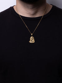 Cadena Cubana 50 cm x 2 mm Dije Rostro de Cristo| Enchape en Oro 18K
