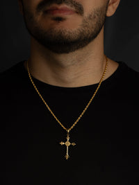 Cadena 50 cms + dije Cruz | Enchape de oro 18k
