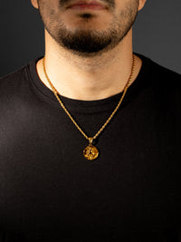 Cadena 50 cms + dije San Miguel Arcangel| Enchape de oro 18k
