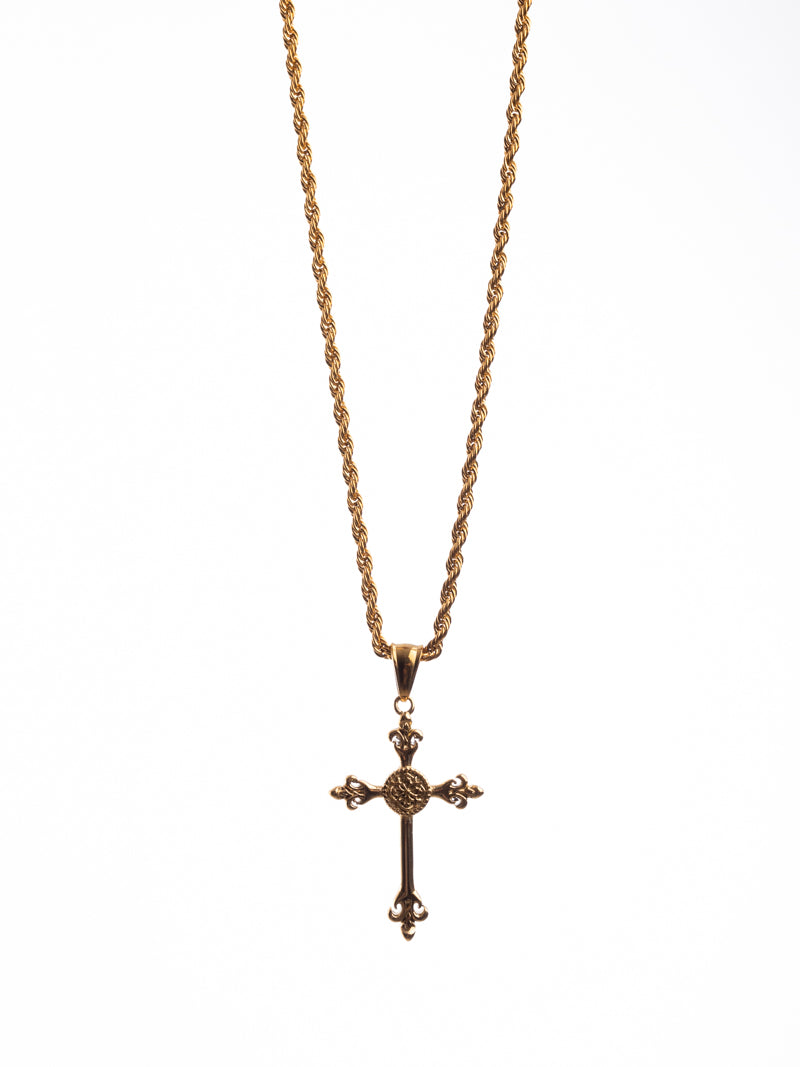 Cadena 50 cms + dije Cruz | Enchape de oro 18k