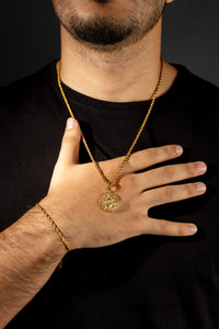 Set lazo + dije medusa | Enchape de oro 18k