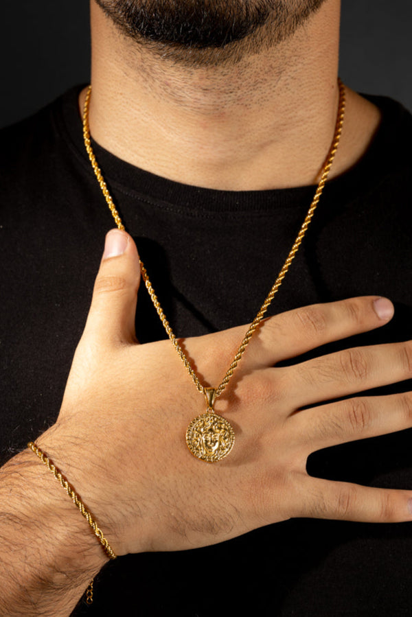 Set lazo + dije medusa | Enchape de oro 18k