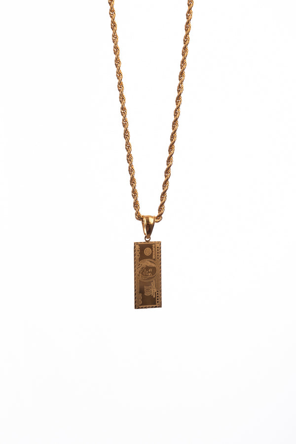 Set lazo + dije dolar| Enchape de oro 18k