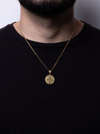 Cadena Cubana 50 cm x 2 mm Dije San Benito| Enchape en Oro 18K