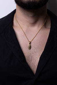 Cadena Cubana 50 cm x 2 mm Dije Dije Virgen María de Guadalupe | Enchape en Oro 18K