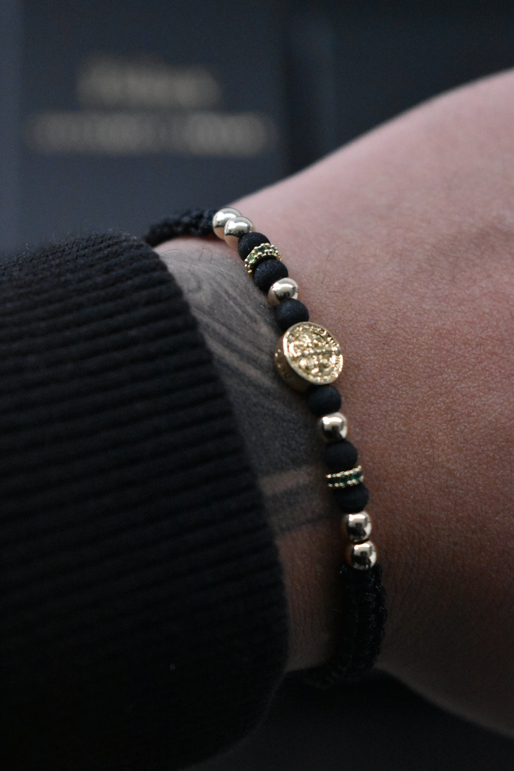 Pulsera San Benito & Virgen Guadalupe| Oro laminado 18 K