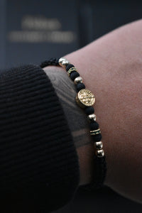 Pulsera San Benito & Virgen Guadalupe| Oro laminado 18 K