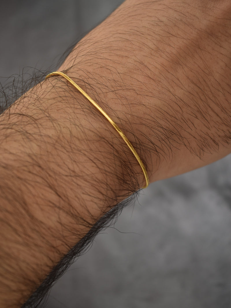 Esclava Tejido Micro Serpiente Enchape Oro 18K