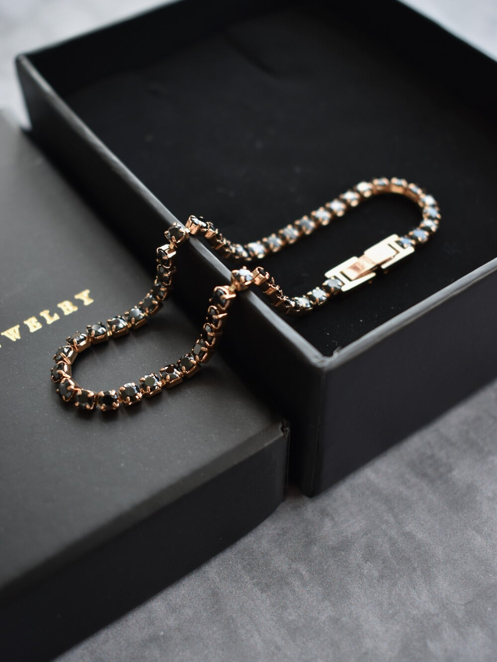 Pulsera Tennis Oro Rosa Onix