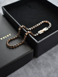 Pulsera Tennis Oro Rosa Onix