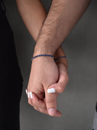 Set pulseras parejas tennis Silver Zafiro