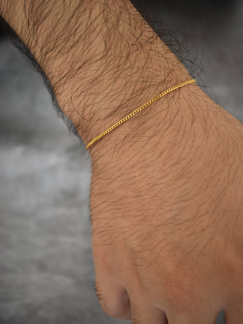 Esclava Tejido Micro Cubana Enchape Oro 18K