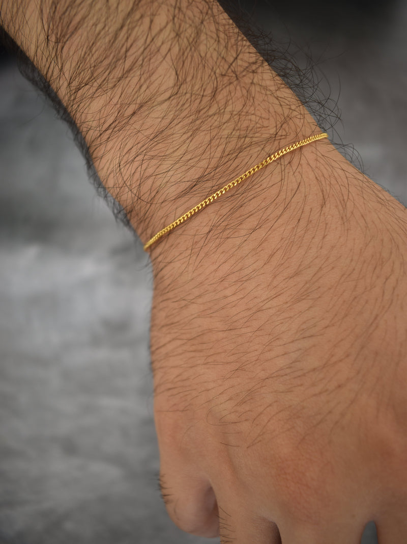 Esclava Tejido Micro Cubana Enchape Oro 18K