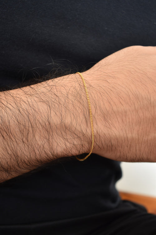 Pulsera micro cubana golden - Enchape en oro 18k