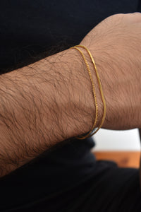 Set x 2 pulseras minimalist - Enchape de oro 18k