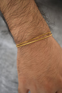 Set x 2 pulseras minimalist - Enchape de oro 18k