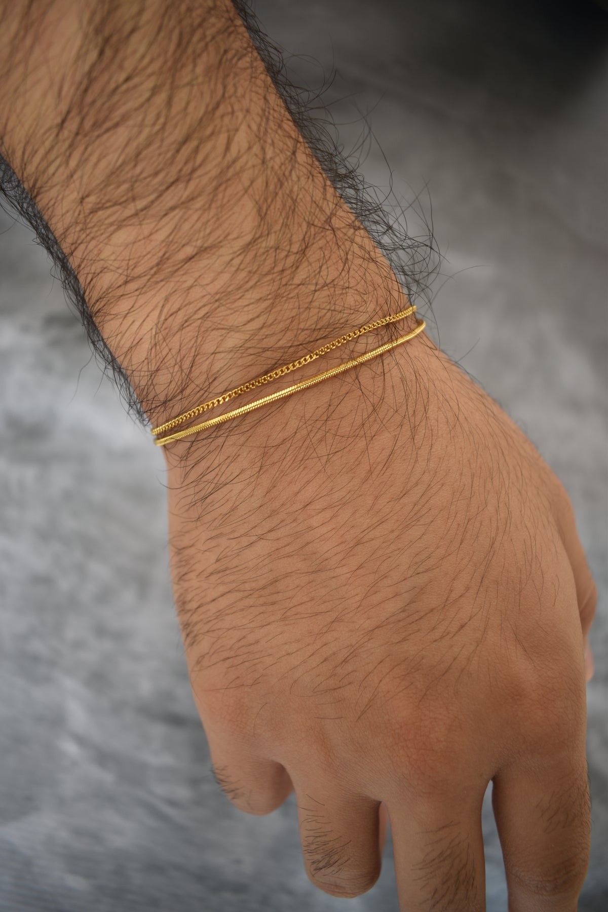 Set x 2 pulseras minimalist - Enchape de oro 18k
