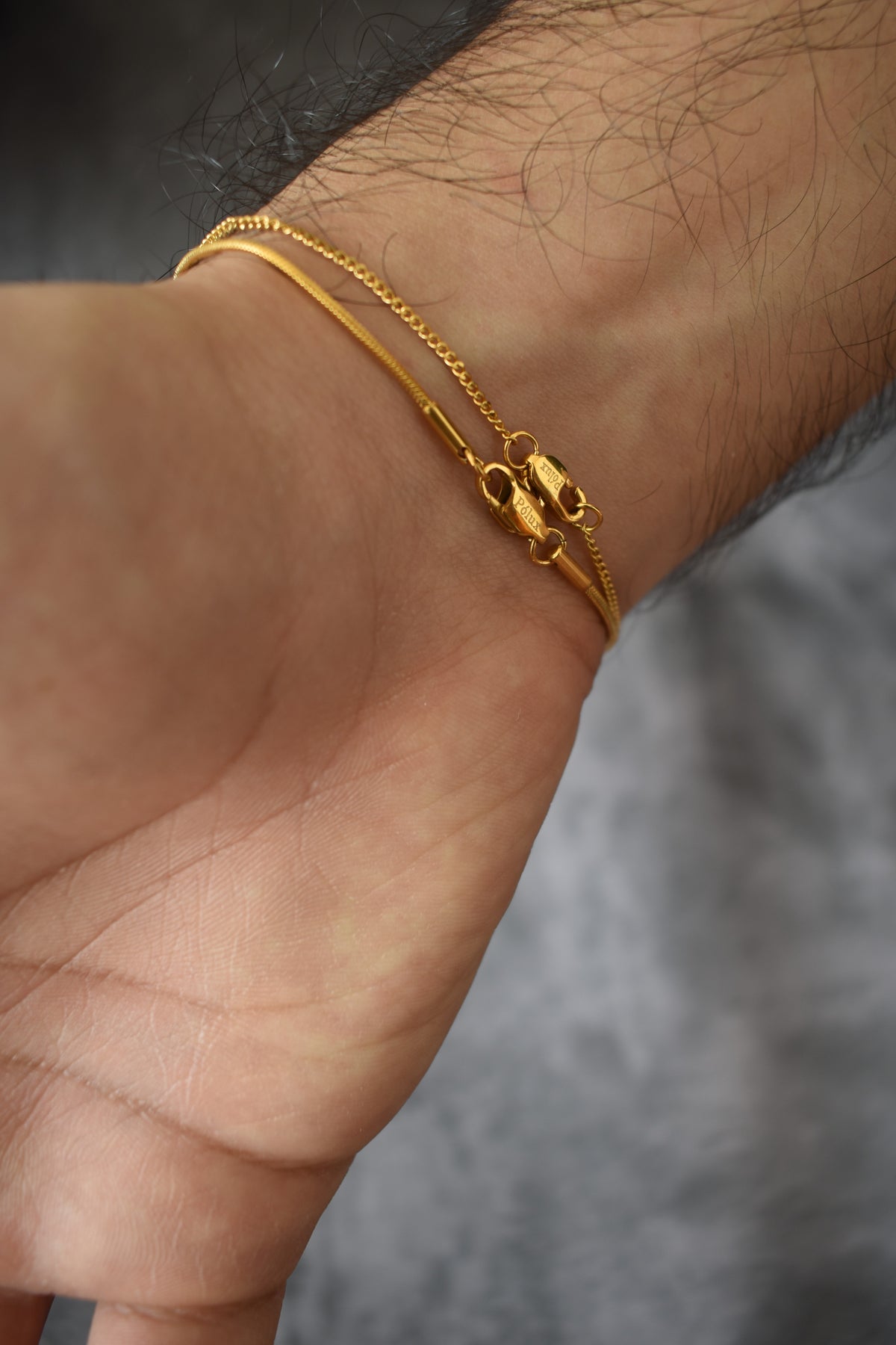 Set x 2 pulseras minimalist - Enchape de oro 18k