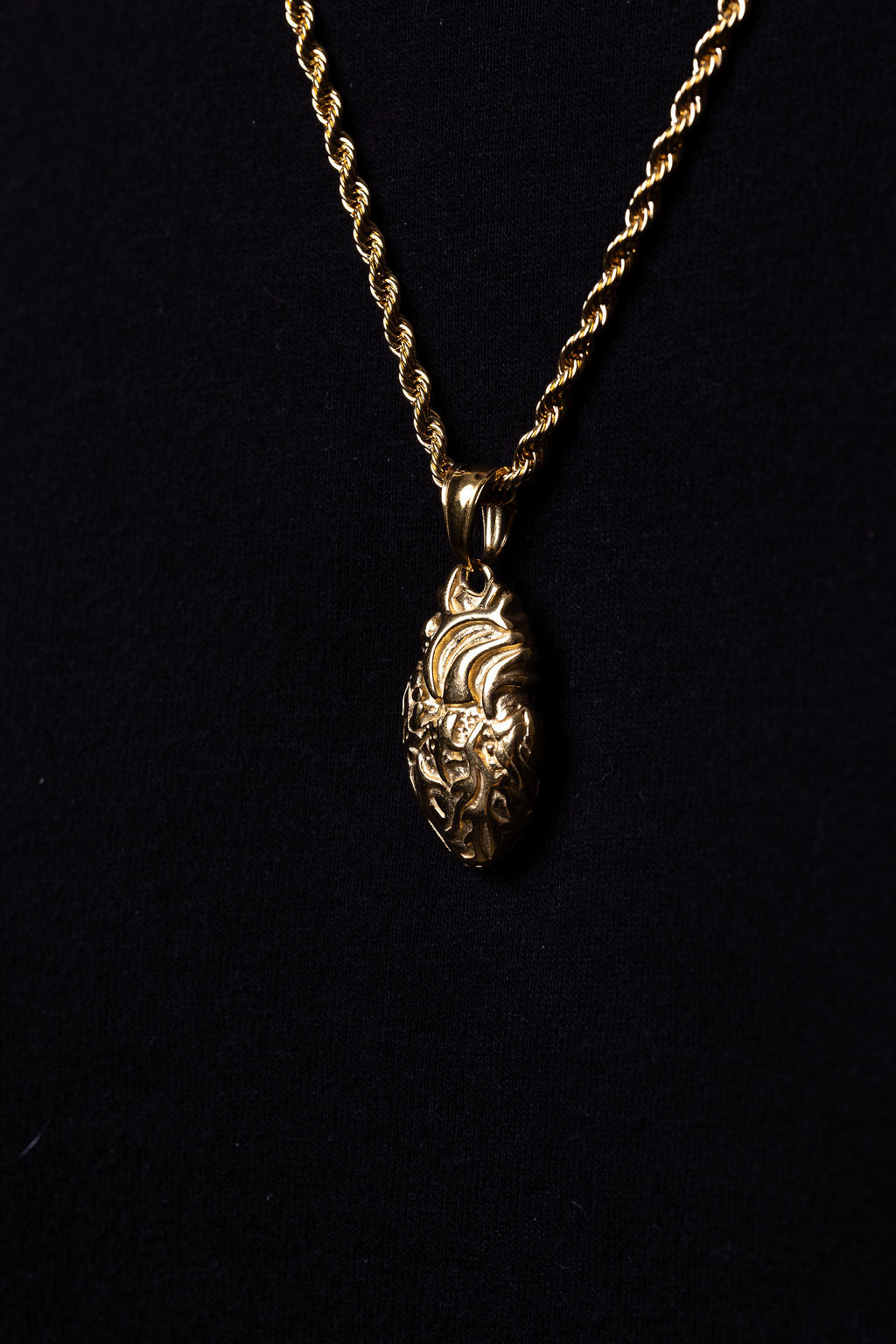 Cadena Cubana 60 cm x 2 mm Dije Corazón| Enchape en Oro 18K