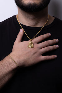 Set lazo + dije Rostro Cristo| Enchape de oro 18k