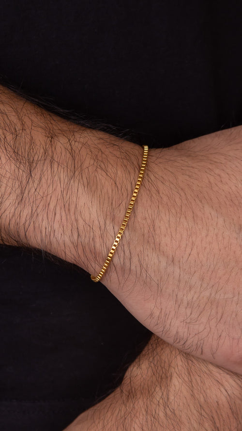 Esclava tejido veneciana| Enchape de oro 18k