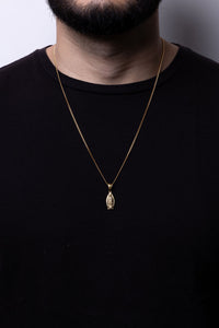 Cadena Cubana 60 cm x 2 mm Dije Dije Virgen María de Guadalupe | Enchape en Oro 18K