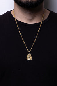Cadena lazo 60 cms + dije Rostro Cristo| Enchape de oro 18k