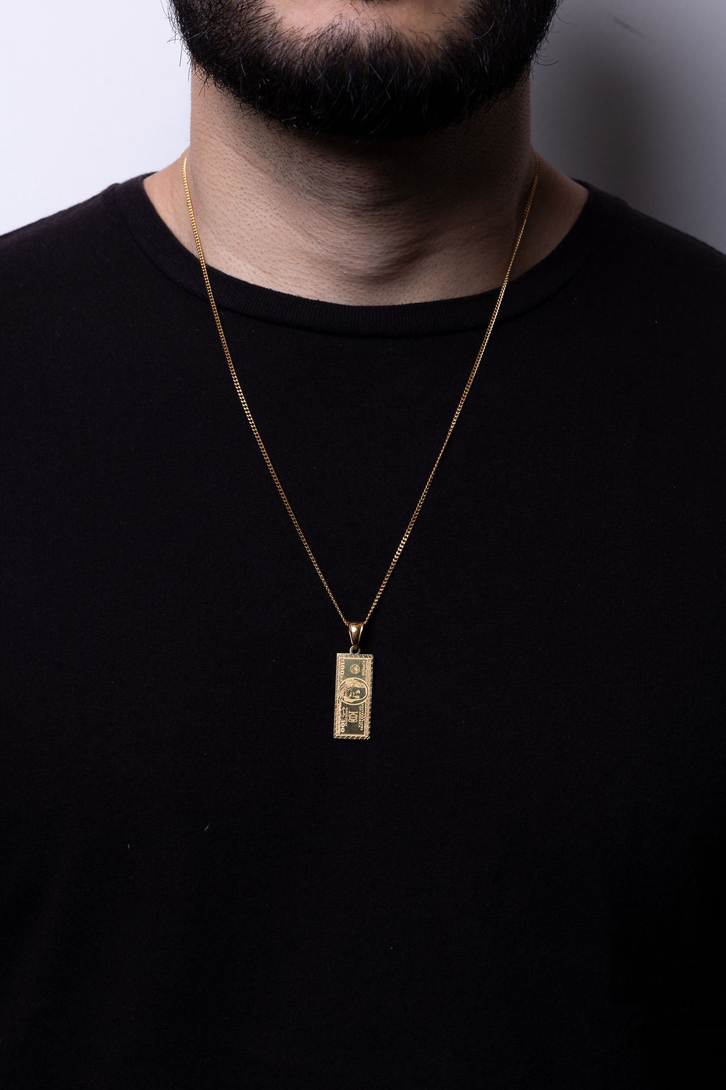 Cadena Cubana 60 cm x 2 mm Dije Dólar| Enchape en Oro 18K