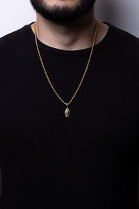 Cadena lazo 60 cms + Dije Virgen María de Guadalupe| Enchape de oro 18k