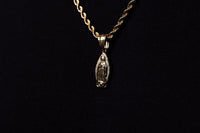 Cadena lazo 60 cms + Dije Virgen María de Guadalupe| Enchape de oro 18k