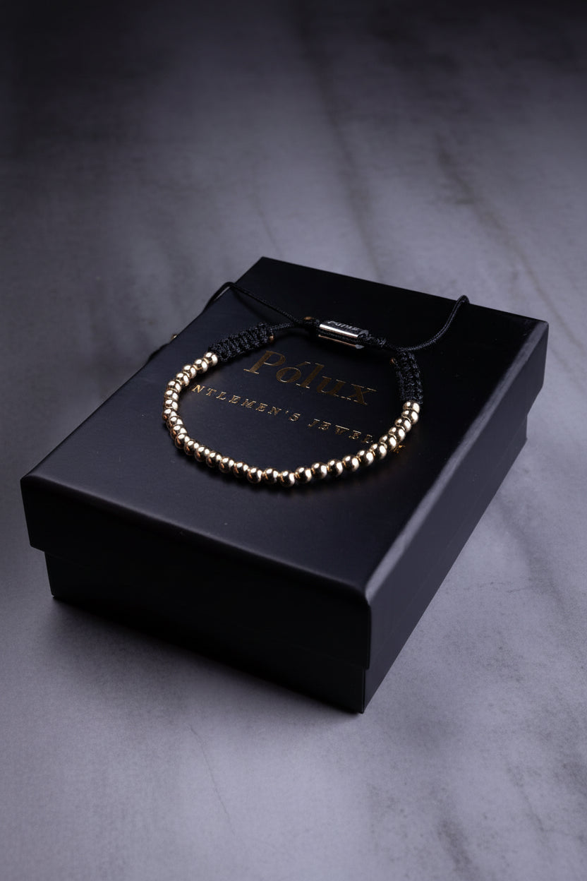 Pulsera balines 4mm| Oro laminado 18 K