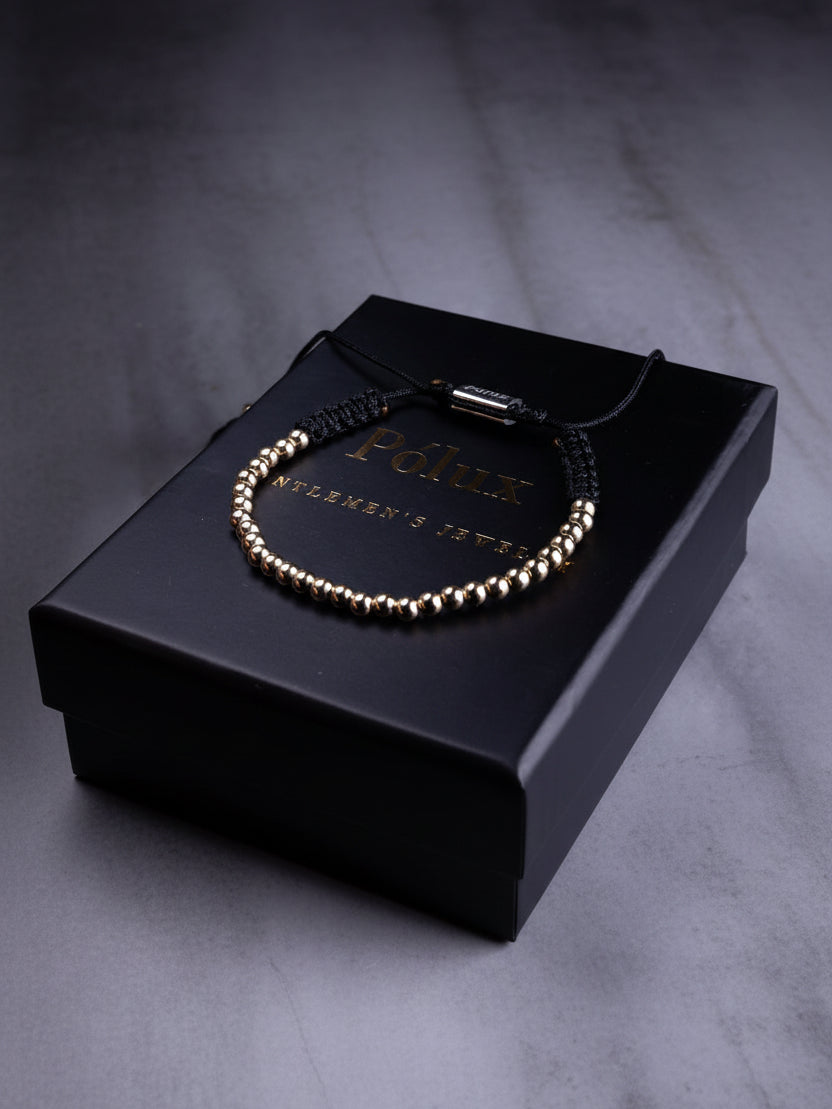 Pulsera Balines 4mm Oro Laminado 18K