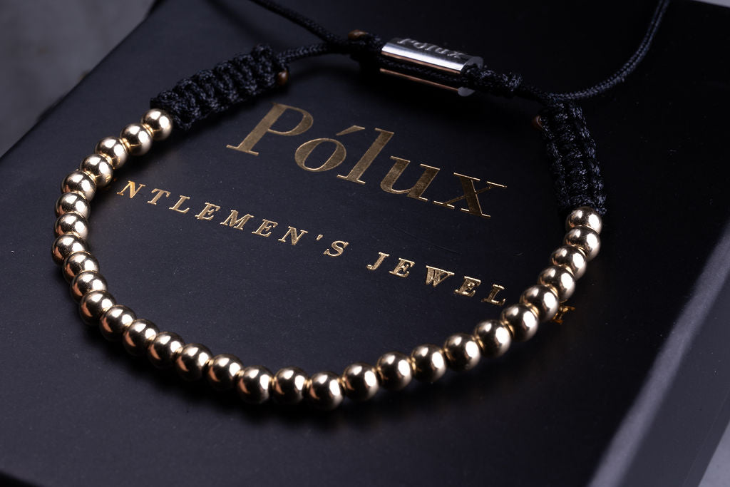 Pulsera balines 4mm| Oro laminado 18 K