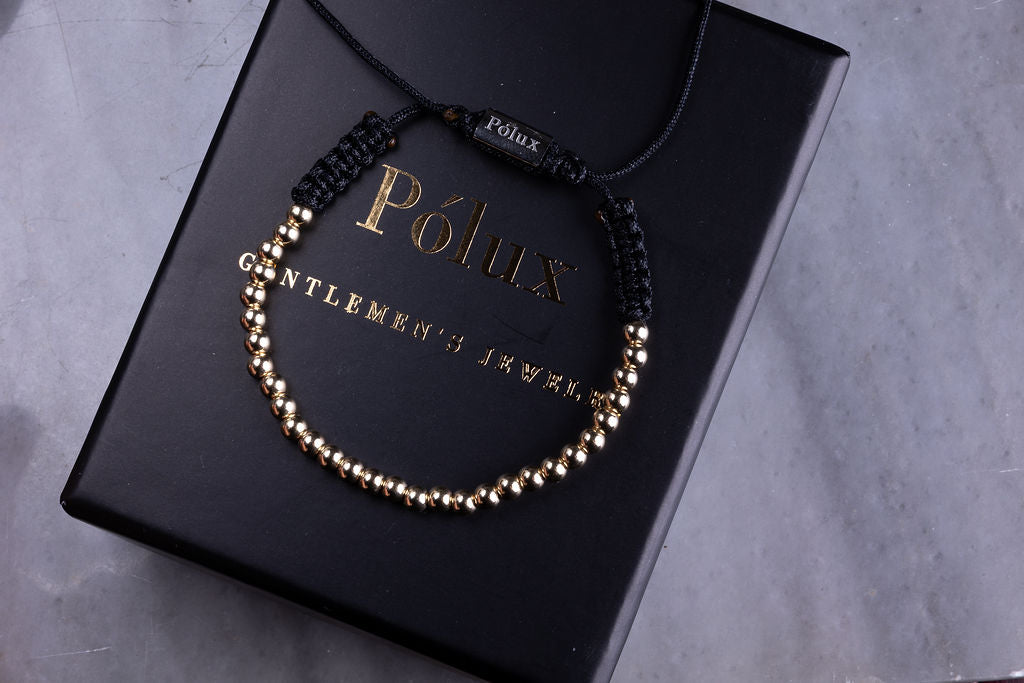 Pulsera balines 4mm| Oro laminado 18 K