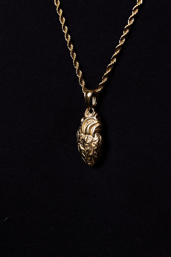 Cadena lazo 60 cms + Dije Corazón | Enchape de oro 18k