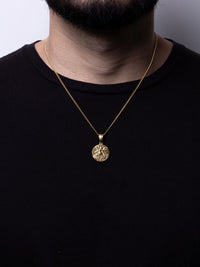 Cadena Cubana 50 cm x 2 mm Dije Arcangel San Miguel| Enchape en Oro 18K