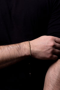 Pulsera balines 4mm| Oro laminado 18 K