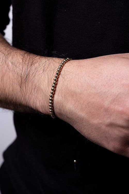 Pulsera balines 4mm| Oro laminado 18 K