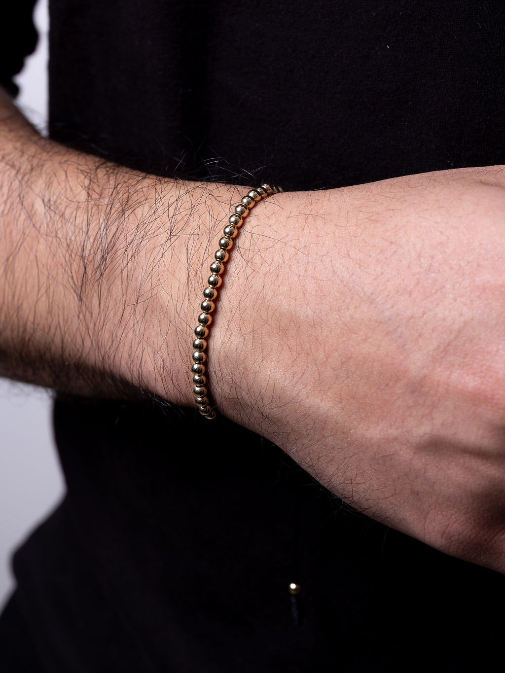 Pulsera Balines 4mm Oro Laminado 18K