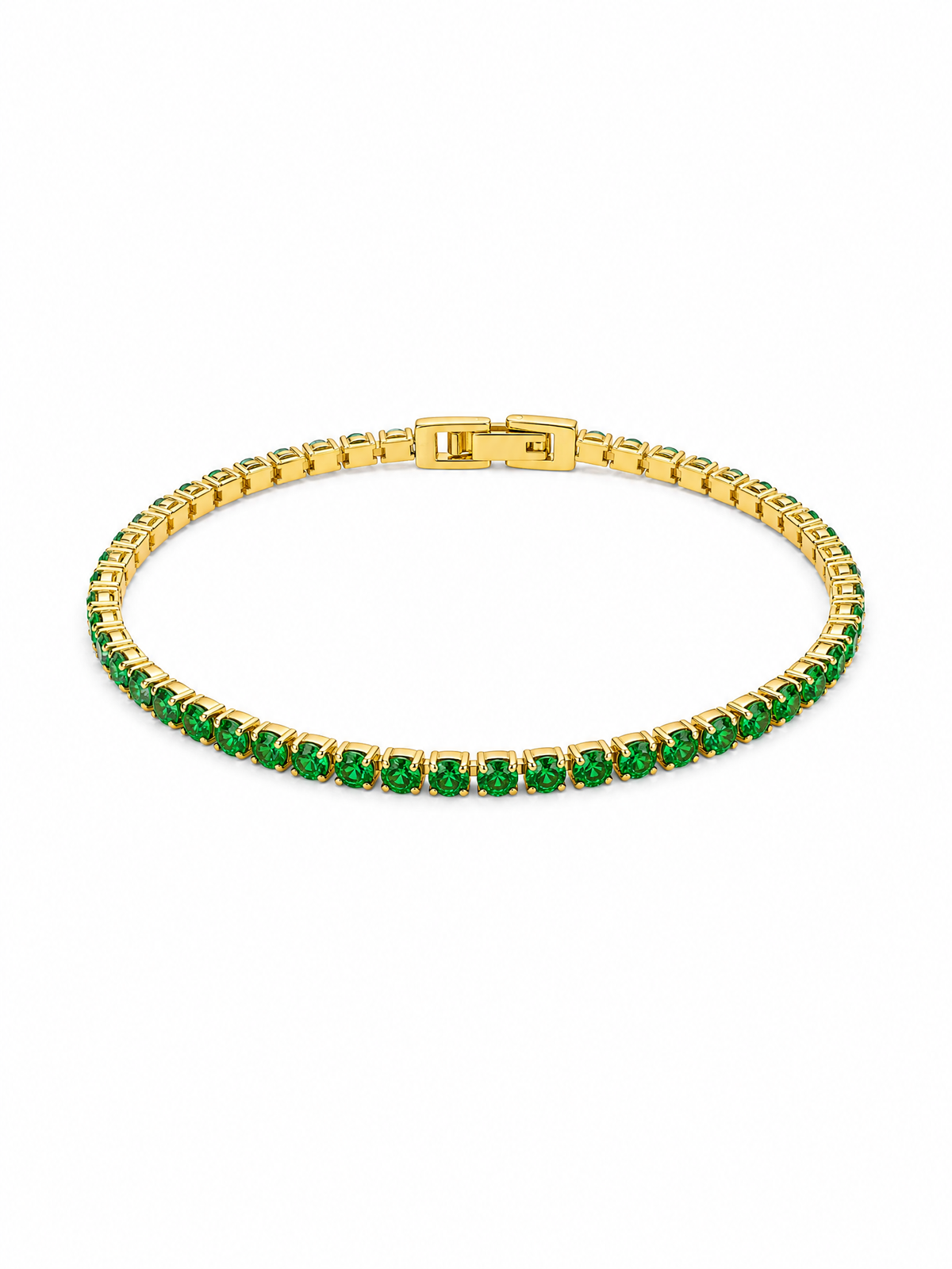 Pulsera tennis de oro y esmeraldas para hombres