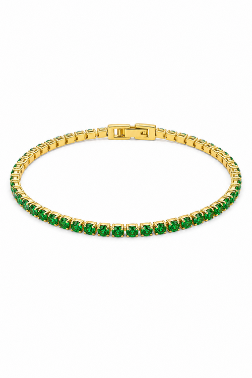 Pulsera tennis de oro y esmeraldas para hombres