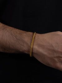 Esclava Tejido Franco Enchape Oro 18K