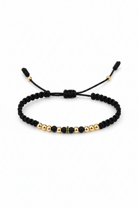 Pulsera con balines de oro laminado