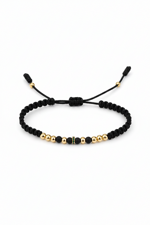 Pulsera con balines de oro laminado
