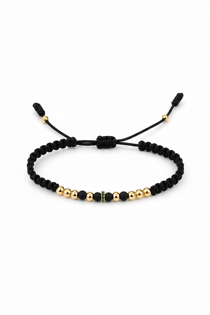 Pulsera con balines de oro laminado